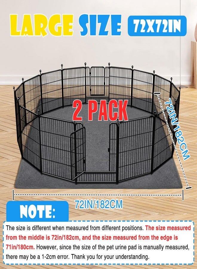 FURWEY 2 Pack Extra Large Washable Pee Pads for Dogs 72"x72" Reusable Dog Mat for Floor Non-Slip Waterproof Pee Pads for Dogs Fast Absorbent Pet Whelping Pads Puppy Playpen Mat for Incontinence, Housebreak - Image 2