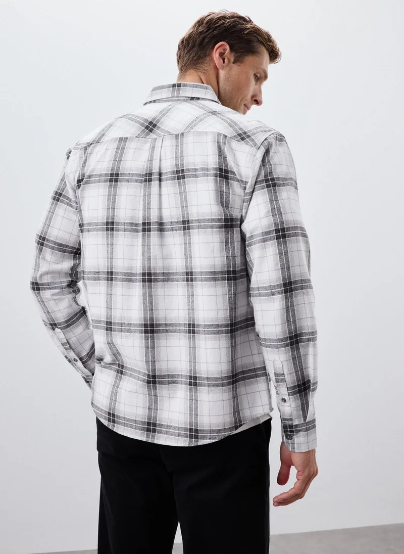 ماتلان Ecru Checked Flannel