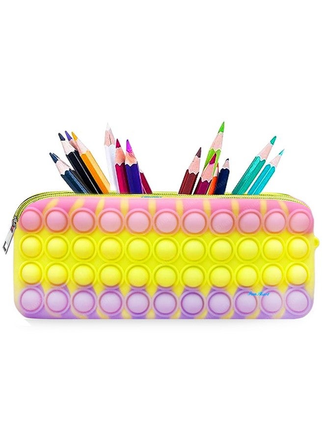 FunBlast FunBlast Pop it Pouches for Girls, Pencil case pop it Toy, Pop it Stationery Kit - Pack of 1, Pop Bubble Stationery Storage Bag - (Yellow Pouch)  - Image 1