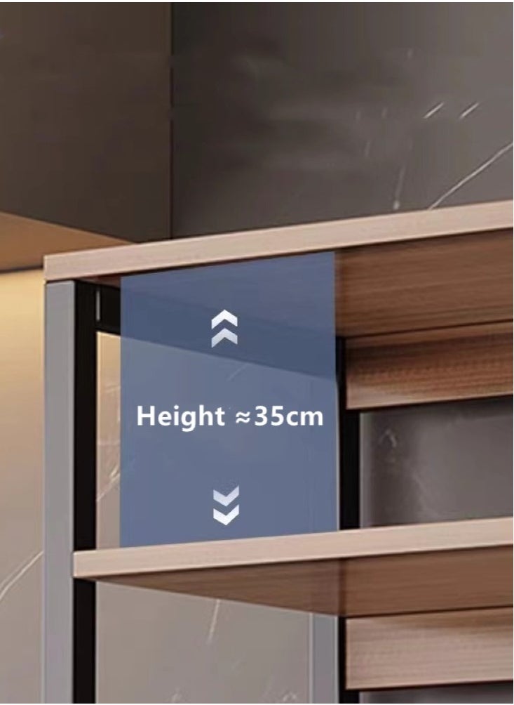 Kutis - 4-Tiers Shelf Storage Unit Rack Storage Organizer Kitchen Shelving Black/Brown 59x30x101 cm - Image 1