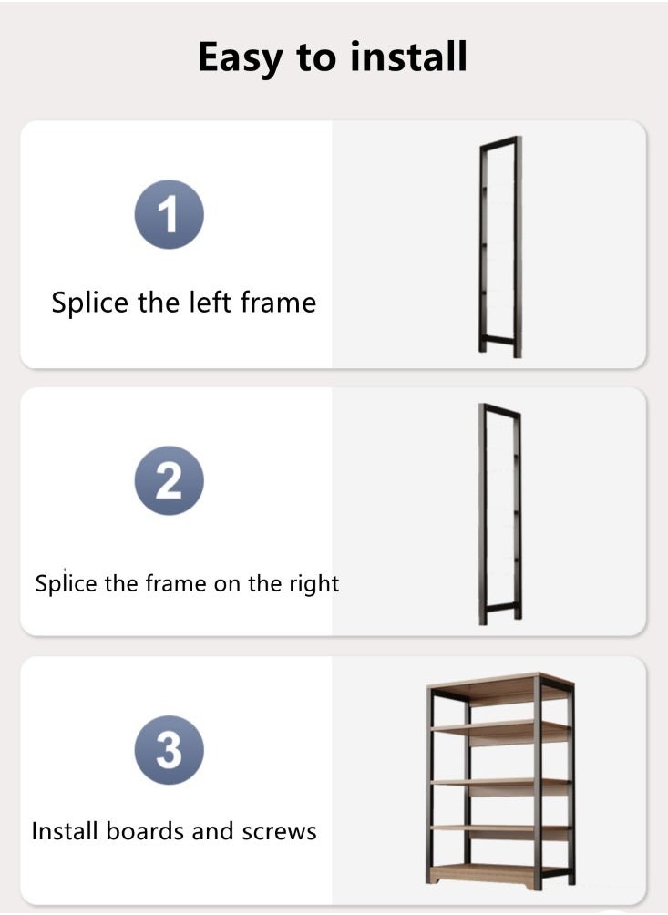 Kutis - 4-Tiers Shelf Storage Unit Rack Storage Organizer Kitchen Shelving Black/Brown 59x30x101 cm - Image 1