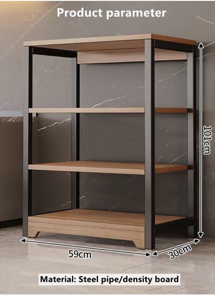 4-Tiers Shelf Storage Unit Rack Storage Organizer Kitchen Shelving Black/Brown 59x30x101 cm - pzsku/Z84AEDC458B8B8C89DD1BZ/45/_/1731949153/8e7d1322-a2d7-4408-bf70-227db204bdd8