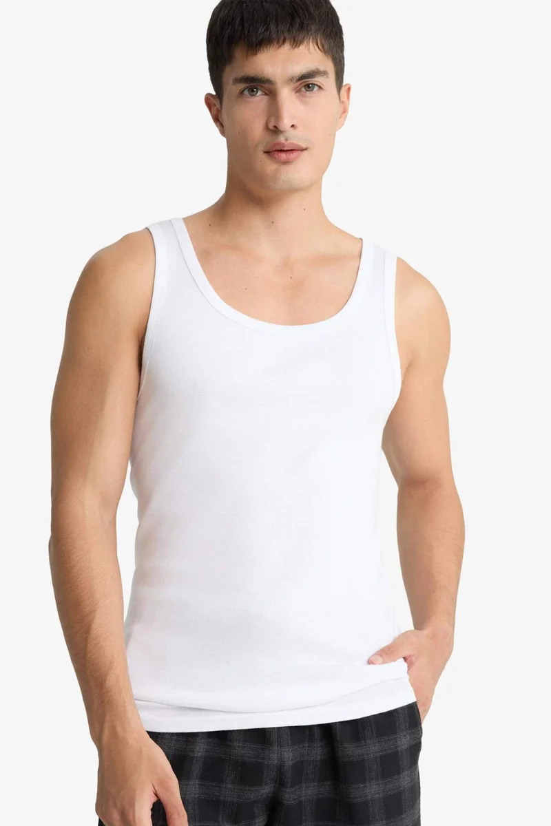 ديفاكتو Cotton Slim Fit Ribbed 2 Piece Undershirts