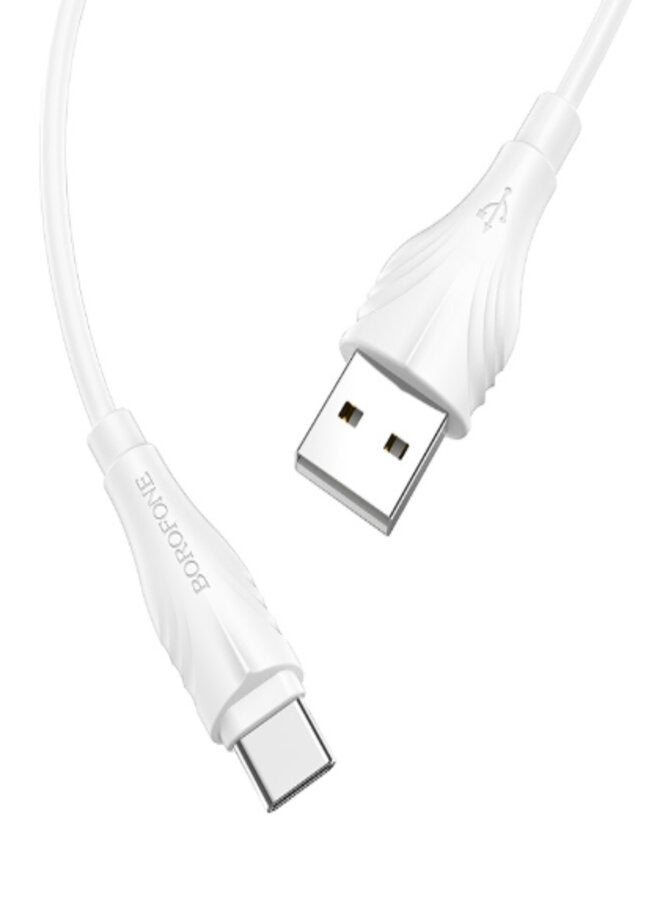 بوروفون كابل USB إلى Type-C BX18 أبيض - Image 1