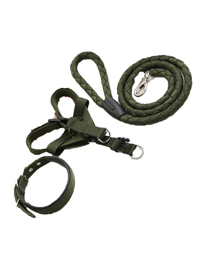 NIBEMINENT Pet Leash Collar Dog Chain Chest 3 Strap Set Green 0.7kg - Image 2