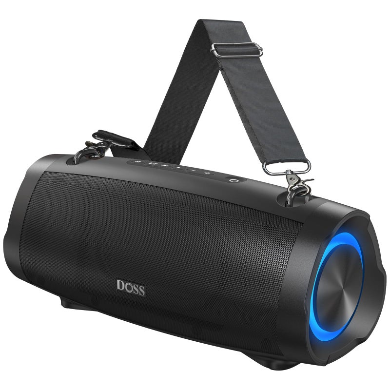 DOSS Extreme Boom Pro D100 70W Bluetooth Speaker with Deep Bass IPX6 Waterproof 10400mAh 24H Battery Builtin Power Bank TWS Stereo Pairing BeatSync Lights for Outdoor Camping Party Black - Image 2