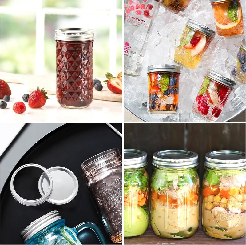 Topbooc Ball Kerr Canning Lids with Rings - Split Lids & Rings, Food Grade Material, 100% Fit & Airtight for Regular Mouth Jars (72pcs) - Image 5