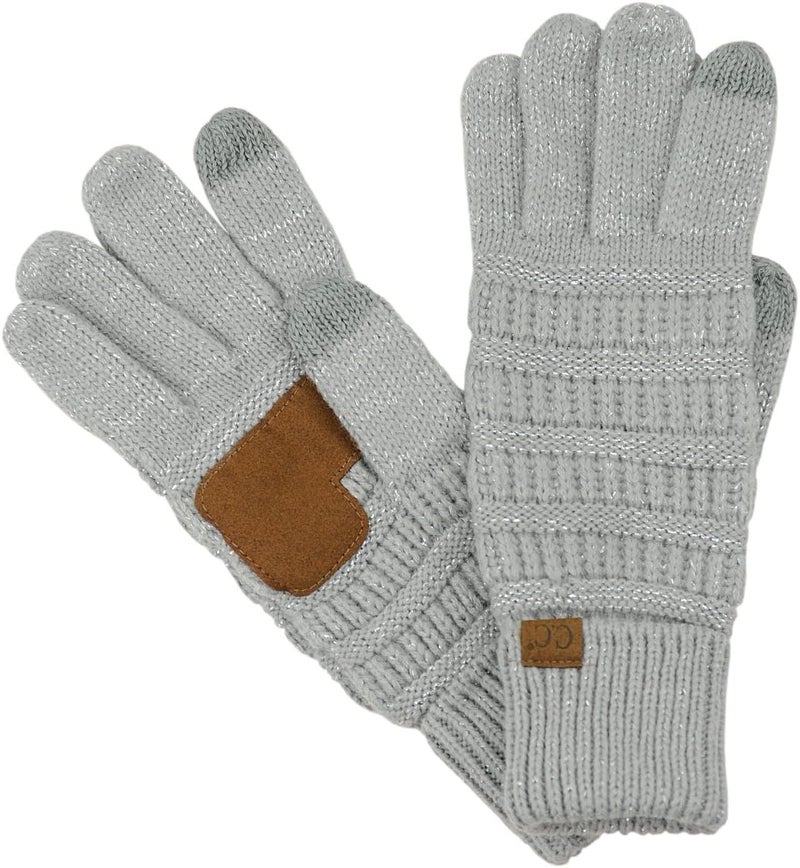 Cc Unisex Cable Knit Winter Warm Anti-Slip Touchscreen Texting Gloves - Image 1