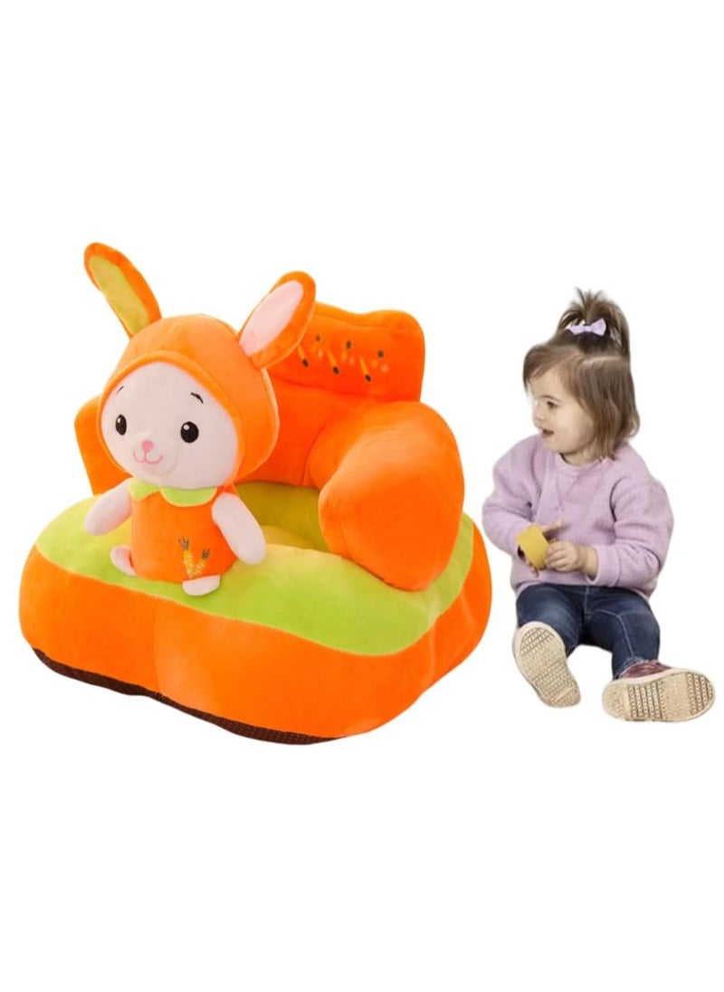 Gonice - Baby Support Seat Sofa Cartoon Infant Sofa Cute Learning Sitting Chairs Baby Sit Up Chair Back Head Protector Baby Bouncer Infants Floor Seats (Orange rabbit) - Image 1