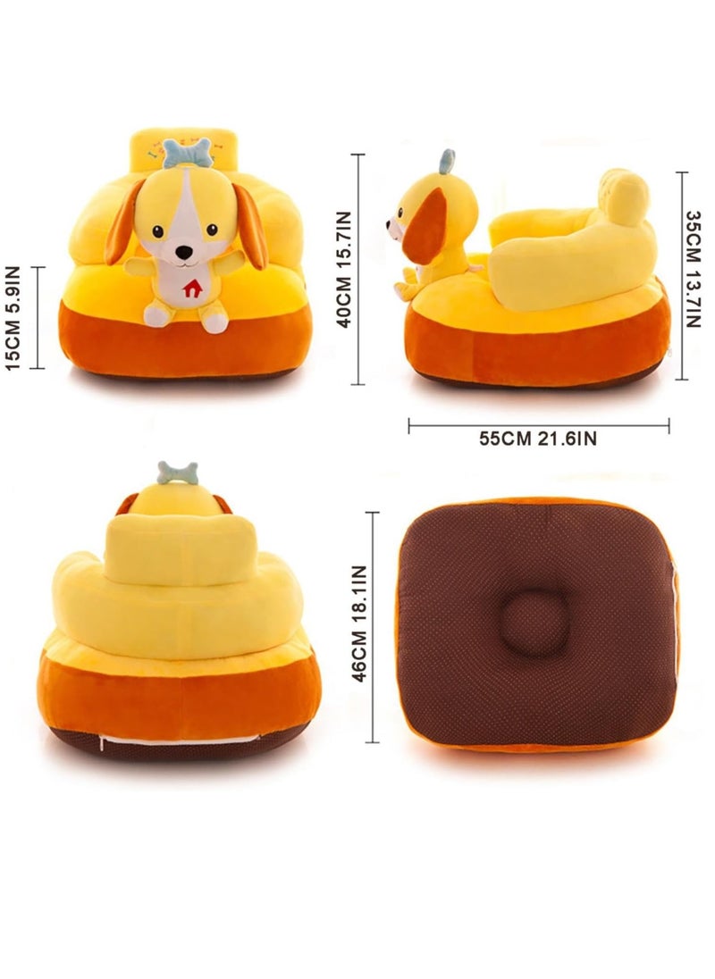 Gonice - Baby Support Seat Sofa Cartoon Infant Sofa Cute Learning Sitting Chairs Baby Sit Up Chair Back Head Protector Baby Bouncer Infants Floor Seats (Orange rabbit) - Image 1