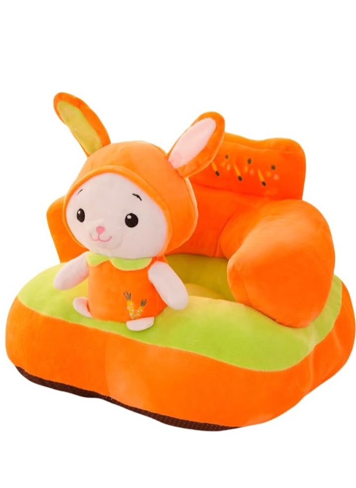 Gonice - Baby Support Seat Sofa Cartoon Infant Sofa Cute Learning Sitting Chairs Baby Sit Up Chair Back Head Protector Baby Bouncer Infants Floor Seats (Orange rabbit) - Image 1