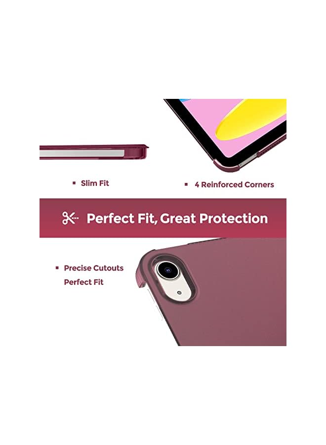 Procases for iPad 10th Generation Case 2022 iPad 10.9 Inch Case, iPad 10 Case Slim Stand Hard Shell Back Protective Smart Cover for 10.9” iPad 10th Gen 2022 Release -Wine - Image 5