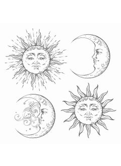 Dopetattoo Stars 6 Sheets Temporary Tattoos for Women Adults Boho Flash Design Art Sun Moon Antique Style Temporary tattoo for Men for Woman Neck Arm 