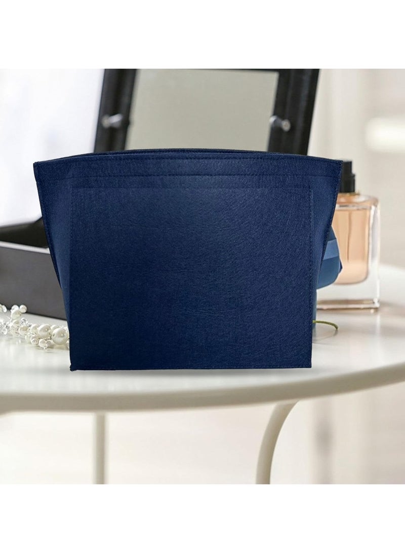 إكسفور منظم حقيبة يد من اللباد متعدد الجيوب، منظم حقيبة حمل قابل للطي، منظم من اللباد، شكل قاعدة لحقائب اليد، لإدخال منظم المحفظة، أزرق مقاس 21*17*13 سم - Image 3