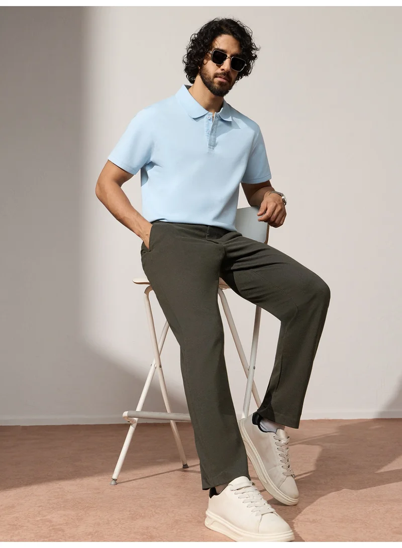 The Souled Store  The Souled Store Men Chocolate Brown Solid Regular Fit All-Day Pants for Men | Best Price UAE
