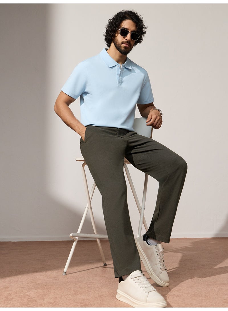 The Souled Store Men Chocolate Brown Solid Regular Fit All-Day Pants - Image 2
