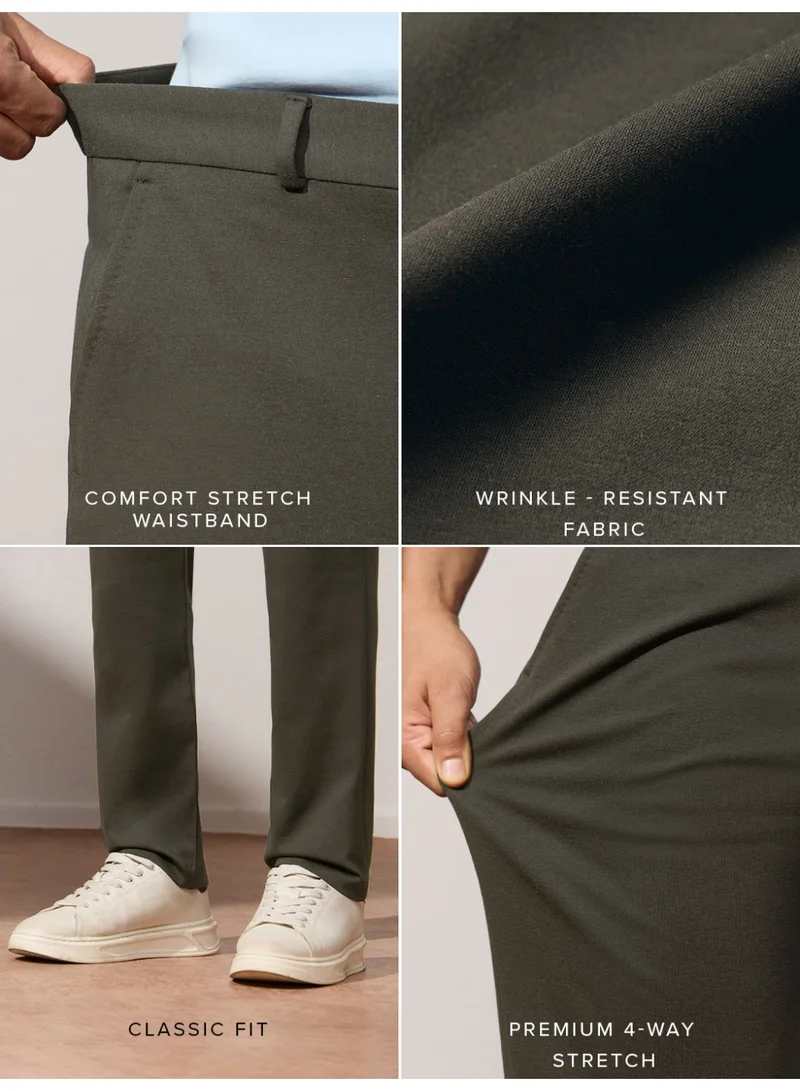 The Souled Store  The Souled Store Men Chocolate Brown Solid Regular Fit All-Day Pants for Men | Best Price UAE
