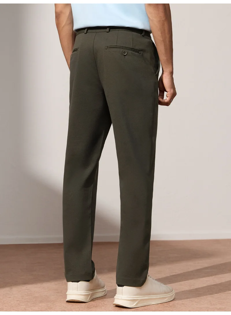 The Souled Store  The Souled Store Men Chocolate Brown Solid Regular Fit All-Day Pants for Men | Best Price UAE