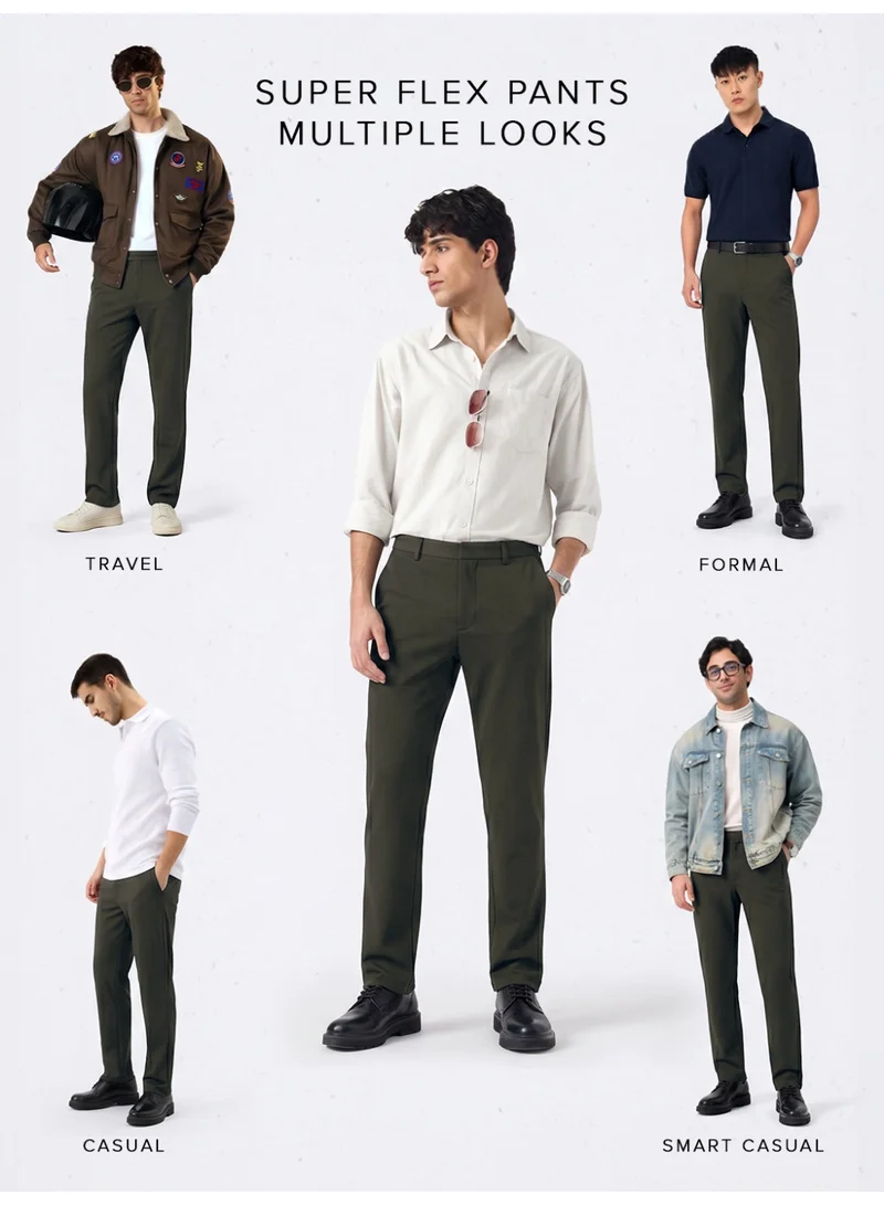 The Souled Store  The Souled Store Men Chocolate Brown Solid Regular Fit All-Day Pants for Men | Best Price UAE