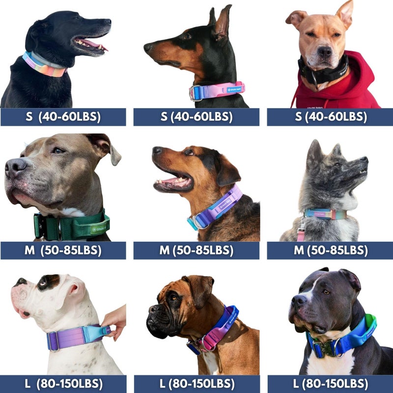 Spark Paws Tactical Dog Collar with Handle - Premium Quality Collar, Robust and Durable Design for Large, Strong Breeds - Pitbulls, Labradors, GSD - Pastel Icing - M - Image 3