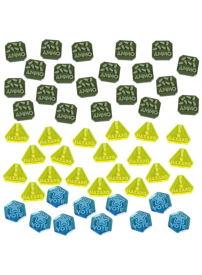 LITKO Gaslands Miniatures Game Tokens ; Set Of 50 ; Vote ; Hazard ; Ammo ; Multi Colored - Image 1