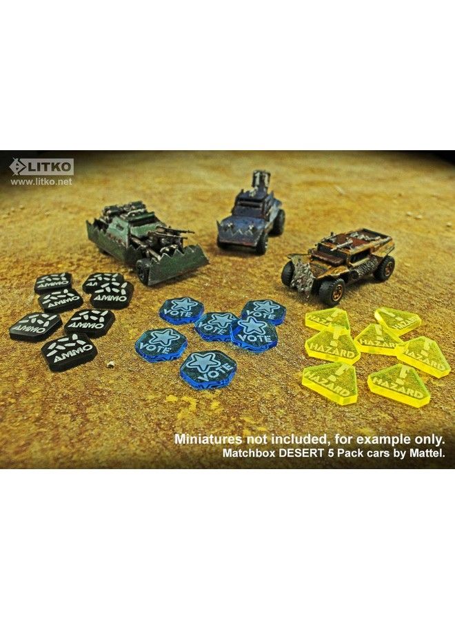 LITKO Gaslands Miniatures Game Tokens ; Set Of 50 ; Vote ; Hazard ; Ammo ; Multi Colored - Image 3