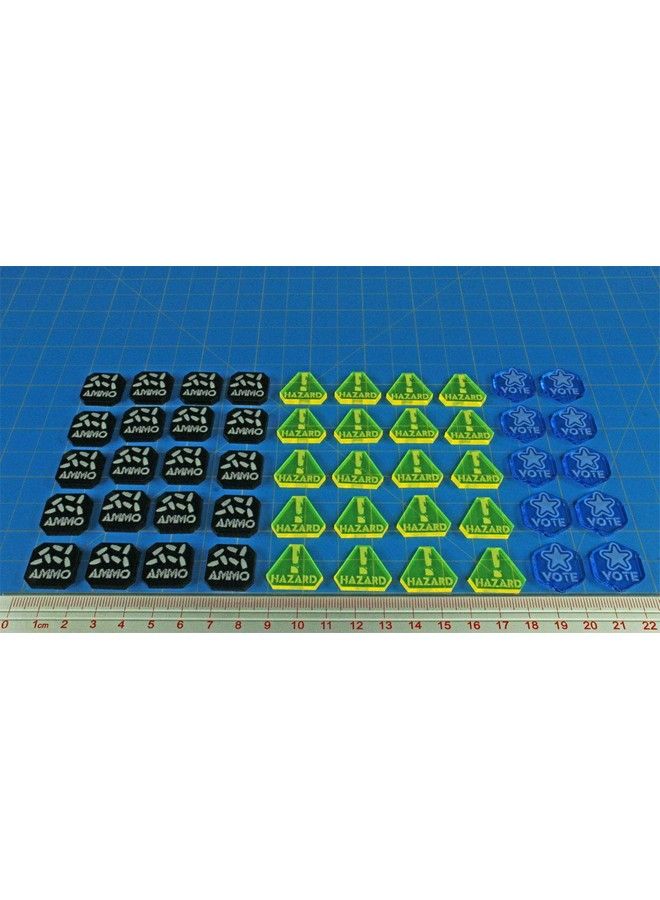 LITKO Gaslands Miniatures Game Tokens ; Set Of 50 ; Vote ; Hazard ; Ammo ; Multi Colored - Image 4