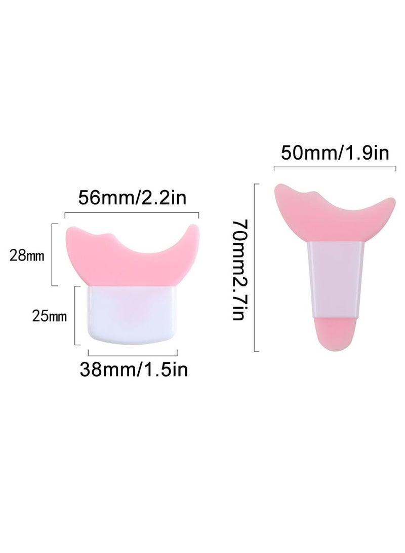 2 Piece Mascara Eyelash Shield Applicator Guard Tool, Multifunction Eyelash Eyeshadow Auxiliary Guard Pads, Silicone Reusable Quick Eye Makeup Tool,Pink. - Image 2