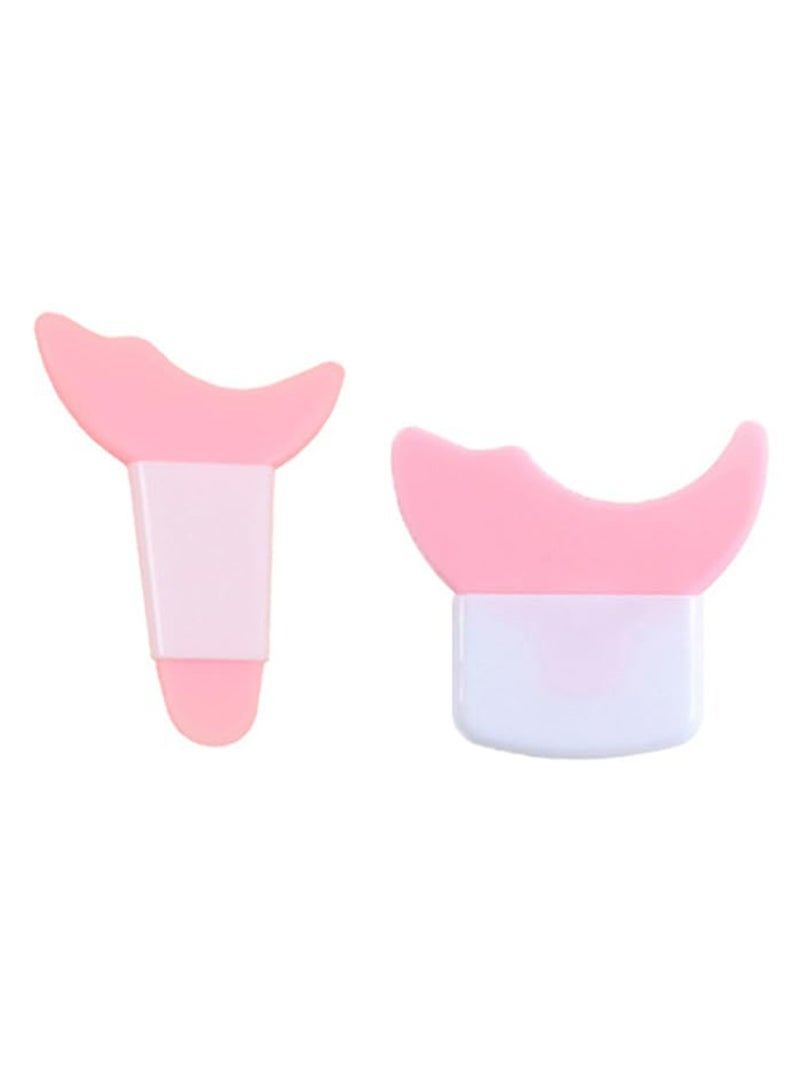 2 Piece Mascara Eyelash Shield Applicator Guard Tool, Multifunction Eyelash Eyeshadow Auxiliary Guard Pads, Silicone Reusable Quick Eye Makeup Tool,Pink. - Image 1