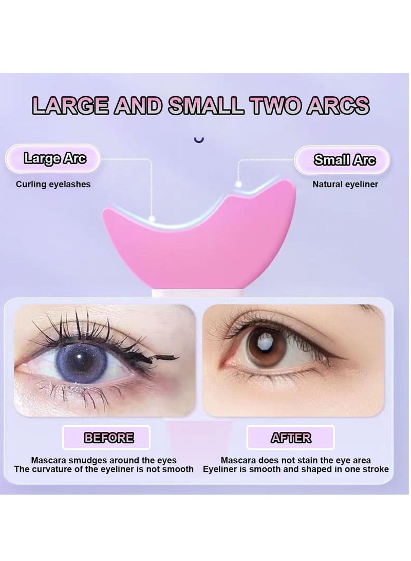 2 Piece Mascara Eyelash Shield Applicator Guard Tool, Multifunction Eyelash Eyeshadow Auxiliary Guard Pads, Silicone Reusable Quick Eye Makeup Tool,Pink. - Image 4