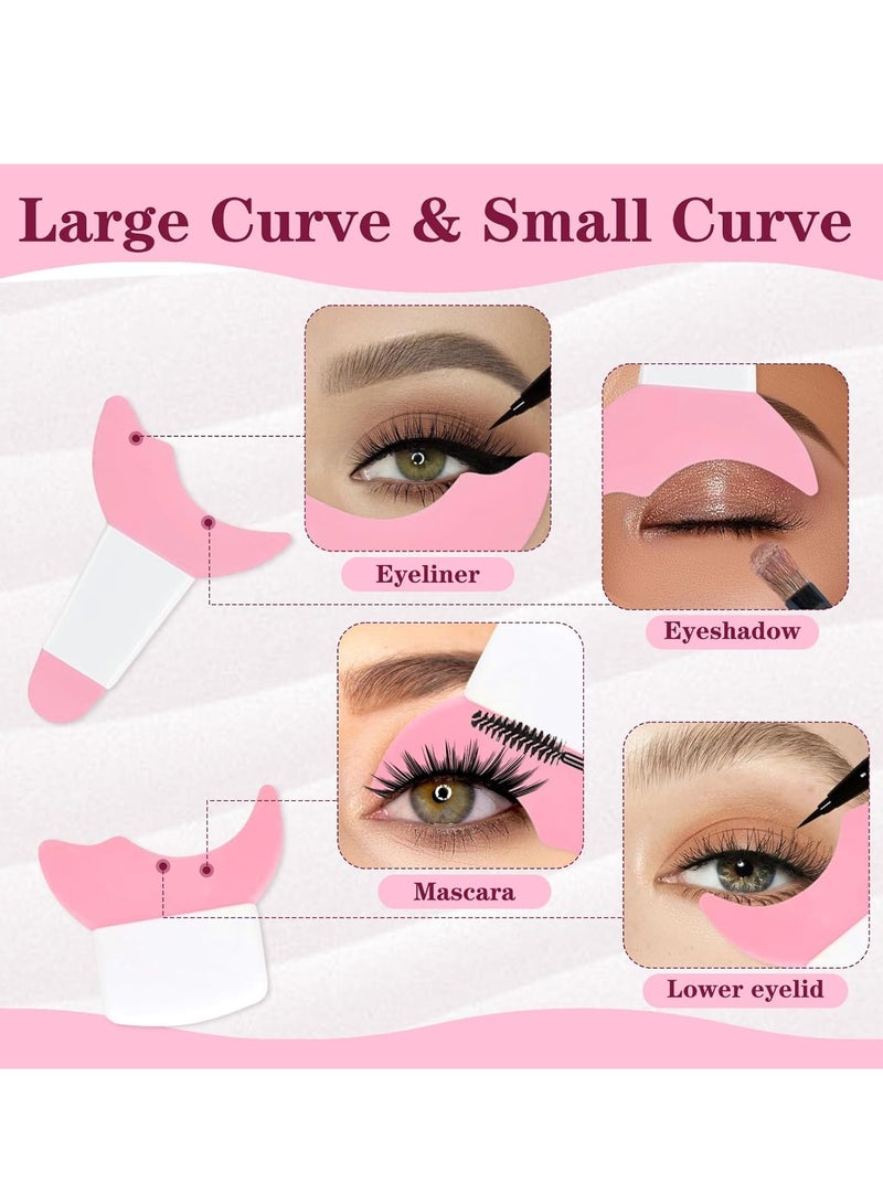 2 Piece Mascara Eyelash Shield Applicator Guard Tool, Multifunction Eyelash Eyeshadow Auxiliary Guard Pads, Silicone Reusable Quick Eye Makeup Tool,Pink. - Image 3