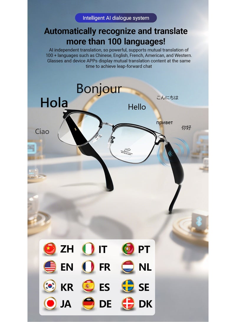 Multi-functional Music Play Phone Answering AI Simultaneous Translation Smart Wireless Bluetooth Glasses Anti-Blue Light Glasses  - Image 4