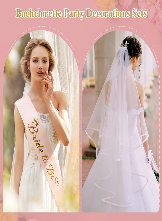 Guirnd Bride to Be Sash and Veil White Set, 2PCS Includes Comb Veil and Bachelorette Ribbon - Wedding Decorations, Party Favors, Retirement Party Supplies - Image 5