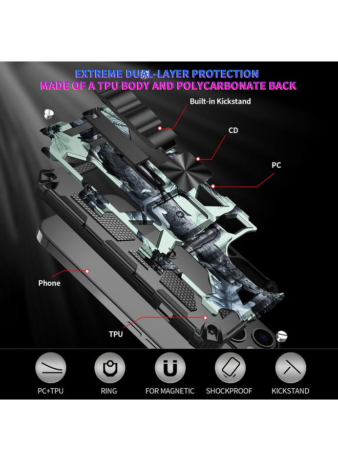 زبون جراب لهاتف iPhone 13 Pro Max مصنوع من مادة TPU + PC المغناطيسية مع حامل مموه - Image 3