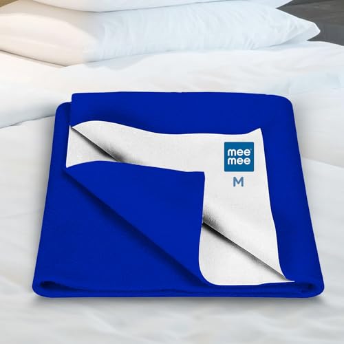 Mee Mee Reusable Water Proof Cotton Bed Protector Sheet/Extra Absorbent Mat/Dry Sheets/Urine Sheet/Dry Mat (70CmX100Cm) (Medium, Royal Blue) - Image 3