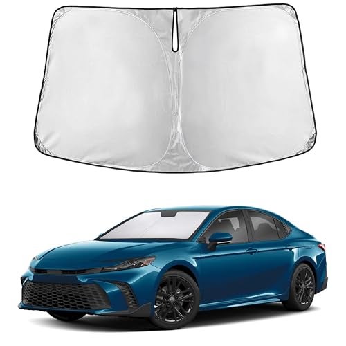 EcoNour Windshield Sunshade Compatible for Toyota Camry 2025 2026, Hybrid, LE, SE, SE Nightshade, XLE, XSE, TRD, Sun Visor for Front Windshield Sun Shade Cover, UV Heat Protector, Car Accessories - Image 1
