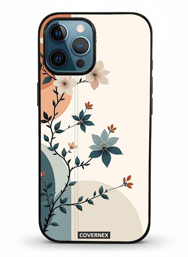 Covernex Apple iPhone 12 Pro Max Protective Case Cover Printed Featuring Elegant Leafy Branches - Image 2