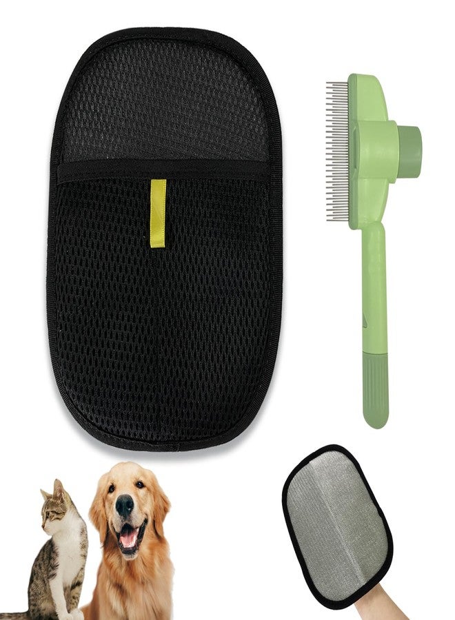 Pet Hair Removal Glove for Cats and Dogs,Mesh Hair Grooming Mitt, Equipped with 1PCS Pet Grooming Comb - Image 1
