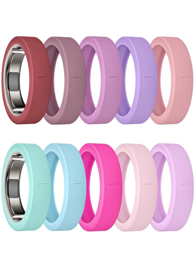 BandRain 10 Pack Case Compatible with Oura Ring Gen 4/Gen 3, Anti Scratch Elastic Silicone Smart Ring Protector for Ring ULTRAHUMANO AIR/RingConn Gen 3/Gen 2/Gen 2 Air Cover