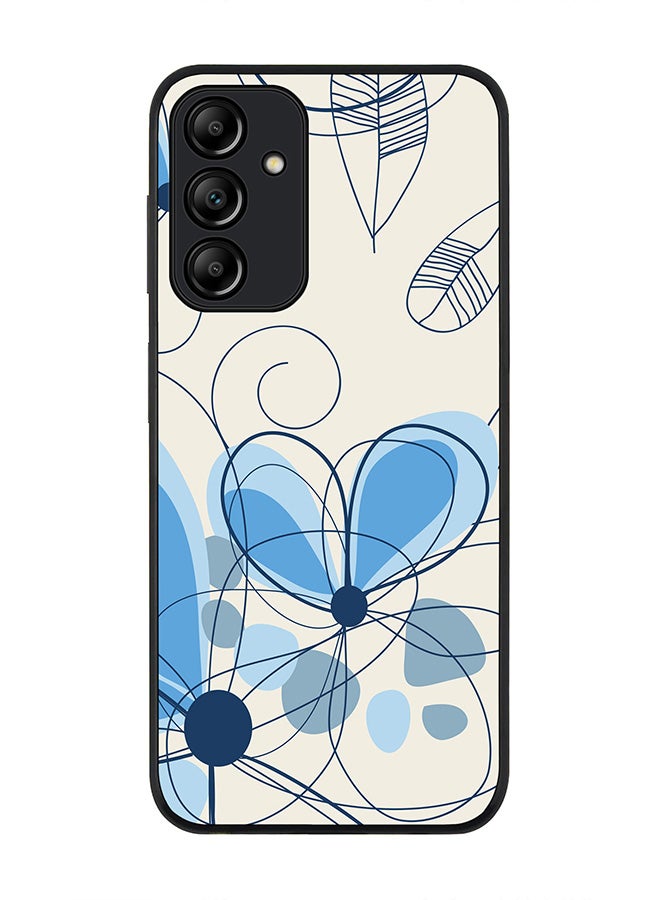 Stylizedd Rugged Black edge case for Samsung Galaxy A15 / A15 5G, Slim fit Soft Case Flexible Rubber Edges Anti Drop TPU Gel Thin Cover- Daisy Lines - Image 1