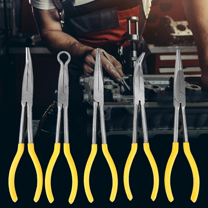 5 قطع من كماشة الأنف الطويلة، أداة مشبك على شكل O من الفولاذ الكربوني، كماشة الأنف الكهربائية، كماشة قطع الأسلاك للأسلاك الفولاذية والنحاسية - Image 4