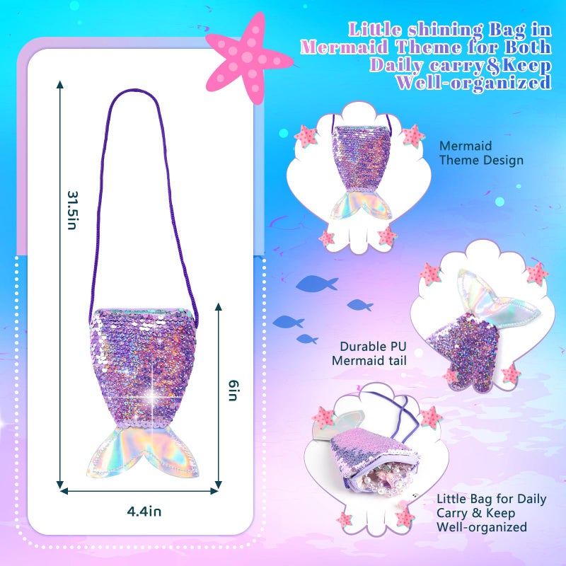 Meland Mermaid Costume for Girls - Light Up Halloween Costume for Kids Toddler 3-10, Princess Dress Up for Girl Birthday Gift, Mermaid Dress for Girls Aged 3-10 Years Old (5-6 Years) - Image 3