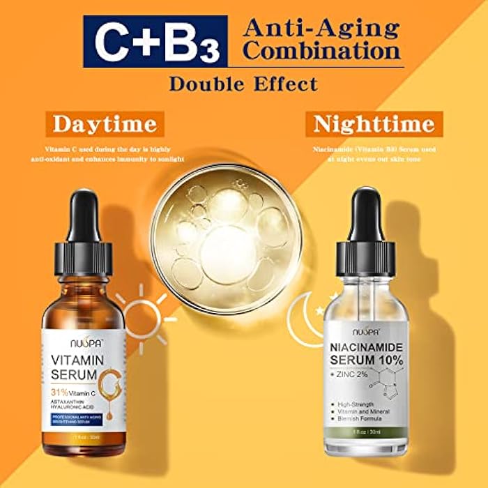 NUSPA Niacinamide Serum 10% Plus Zinc 2% for Face Skin Care Vitamin B3 Facial Serum with Hyaluronic Acid for Acne Pore Reducer Treatment - Image 4
