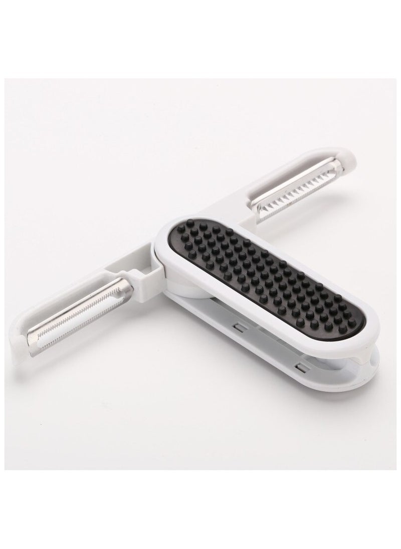 Generic 3 In 1 Multifunctional Foldable Peeler, Fruit Silcer High Quality Built in ٍcrubber Multipurpose Peeler For Fruits Vegetables Kitchen Tool Accessories, Grater Kitchen Gadgets (Assorted Colors)  - Image 1