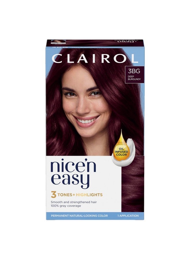 CLAIROL Nice'N Easy Permanent Hair Dye, 3Bg Deep Burgundy Hair Color, Pack Of 1 - Image 1