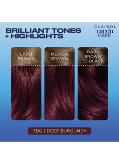 CLAIROL Nice'N Easy Permanent Hair Dye, 3Bg Deep Burgundy Hair Color, Pack Of 1  - Image 5