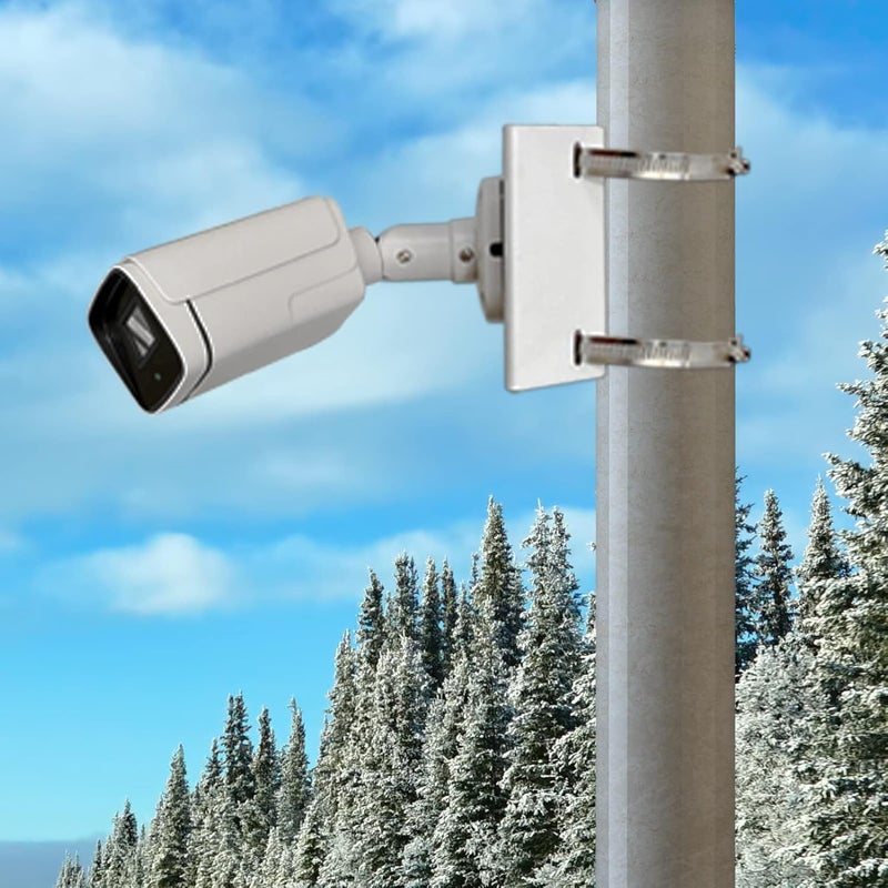 حامل عمودي عالمي من لكاميرات المراقبة، حامل زاوية معدني صلب مع حلقتين، مناسب لكاميرات CCTV وأضواء الجدران/المسرح LED وألواح الطاقة الشمسية (حجم صغير) - Image 2