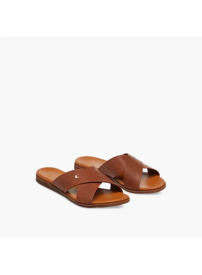 Le Confort Women's Solid Cross Strap Comfort Sandals