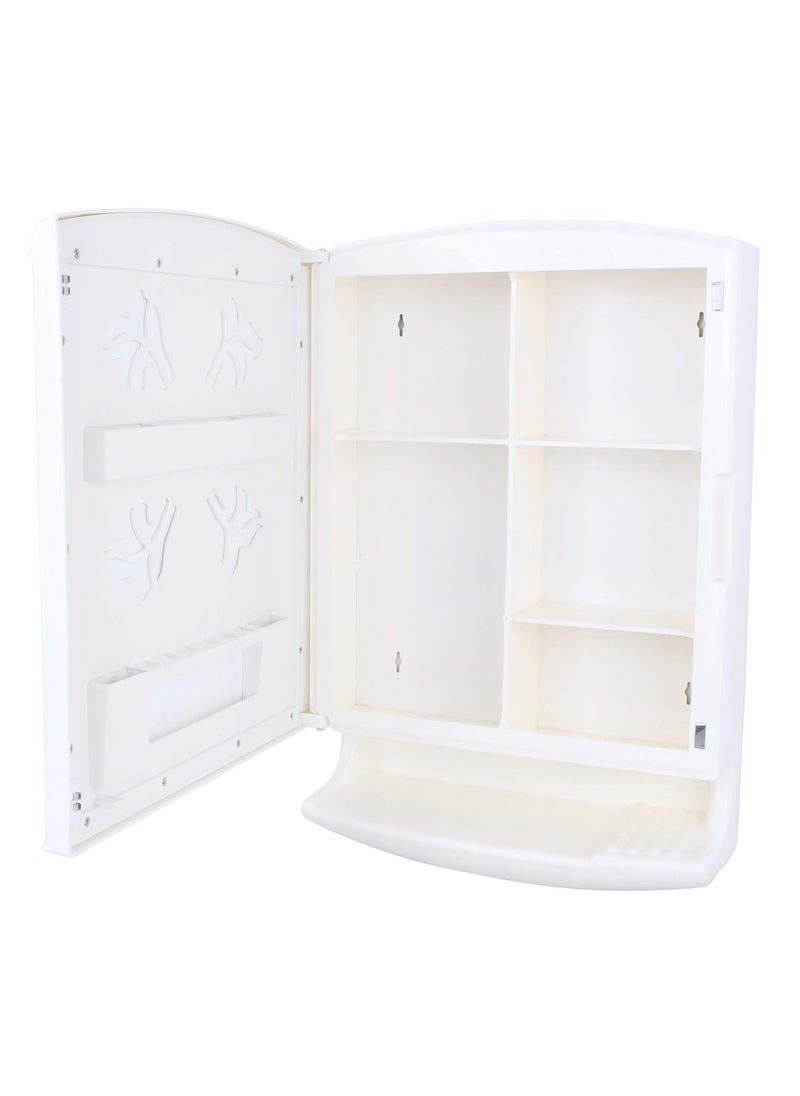 ORRIL ORRIL ZOSHOMI Single Door Bathroom Cabinet with Mirror and Storage Pride Newlook Bathroom Cabinet with Mirror Storage Ivory  - Image 2