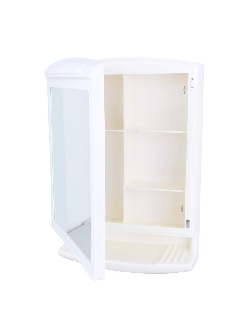 ORRIL ORRIL ZOSHOMI Single Door Bathroom Cabinet with Mirror and Storage Pride Newlook Bathroom Cabinet with Mirror Storage Ivory  - Image 3